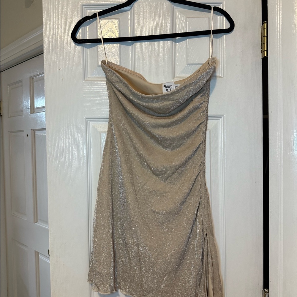 Princess Polly Shimmering Tan Mini Dress